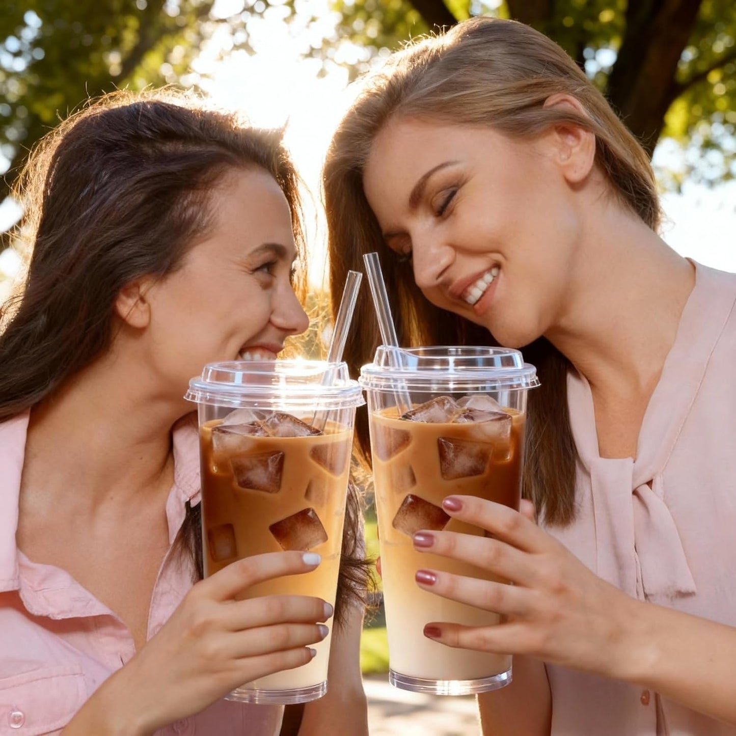 24oz Tumbler with Lid and Straw, Leak Proof and Double Wall Insulated Reusable Plastic Cups,Travel Reusable Iced Coffee Cup (2, White Butterfly)