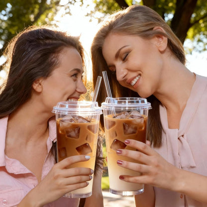 24oz Tumbler with Lid and Straw, Leak Proof and Double Wall Insulated Reusable Plastic Cups,Travel Reusable Iced Coffee Cup (2, White Butterfly)