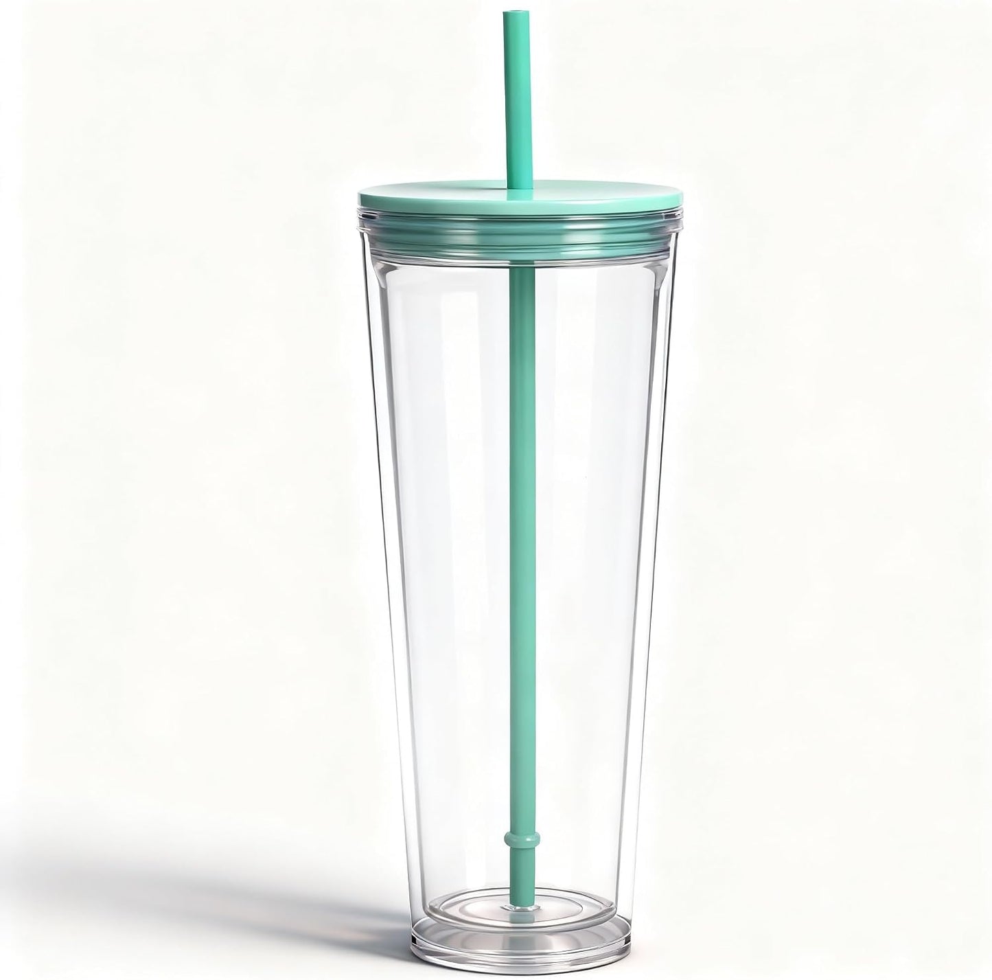 24oz Tumbler with Lid and Straw, Leak Proof and Double Wall Insulated Reusable Plastic Cups,Travel Reusable Iced Coffee Cup (2, White Butterfly)