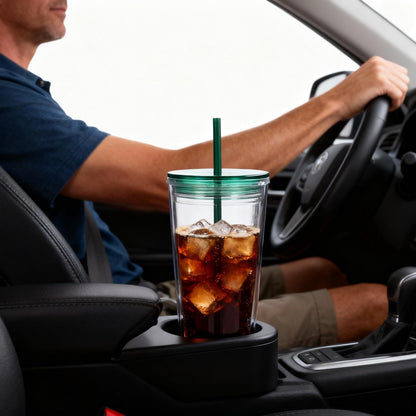 24oz Tumbler with Lid and Straw, Leak Proof and Double Wall Insulated Reusable Plastic Cups,Travel Reusable Iced Coffee Cup (2, White Butterfly)