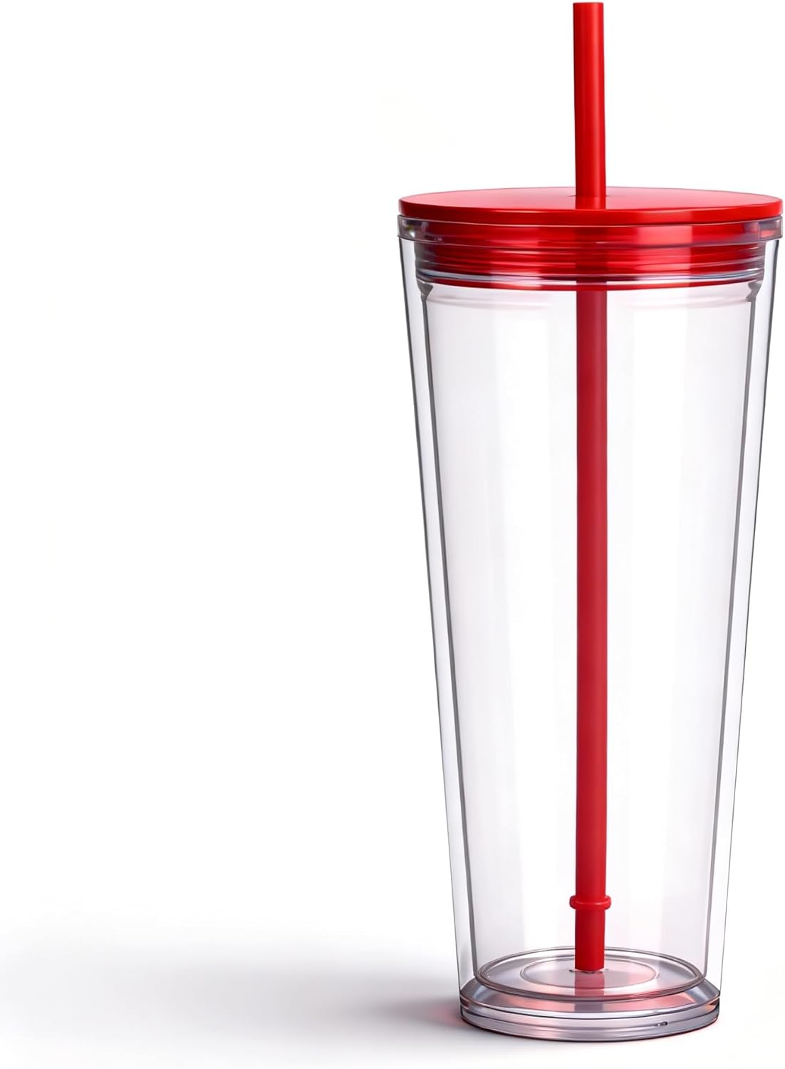 24oz Tumbler with Lid and Straw, Leak Proof and Double Wall Insulated Reusable Plastic Cups,Travel Reusable Iced Coffee Cup (2, White Butterfly)