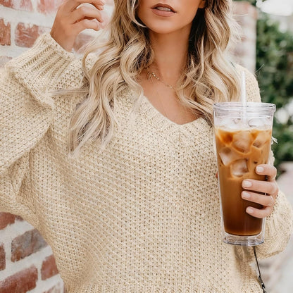 24oz Tumbler with Lid and Straw, Leak Proof and Double Wall Insulated Reusable Plastic Cups,Travel Reusable Iced Coffee Cup (2, White Butterfly)