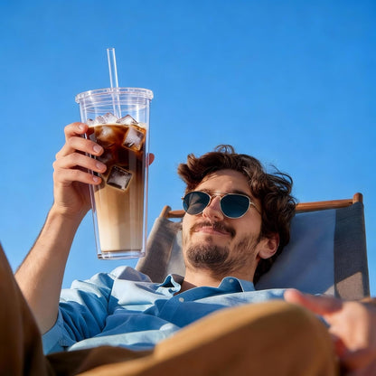 24oz Tumbler with Lid and Straw, Leak Proof and Double Wall Insulated Reusable Plastic Cups,Travel Reusable Iced Coffee Cup (2, White Butterfly)