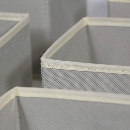 Foldable Cloth Storage Box Closet Dresser Drawer Organizer Fabric Baskets Bins Containers Divider for Clothes Underwear Bras Socks Lingerie Clothing,Set of 9 Grey 090