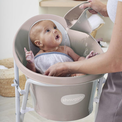 Bath Rinse Jug | Soft Rim Baby & Toddler Shampoo Rinser | Bath Hair Rinsing Cup | Hair Wash Jug with Handle | Essential Bath Accessories | White/Grey