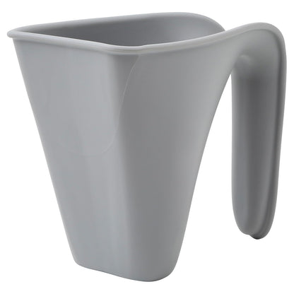 Bath Rinse Jug | Soft Rim Baby & Toddler Shampoo Rinser | Bath Hair Rinsing Cup | Hair Wash Jug with Handle | Essential Bath Accessories | White/Grey