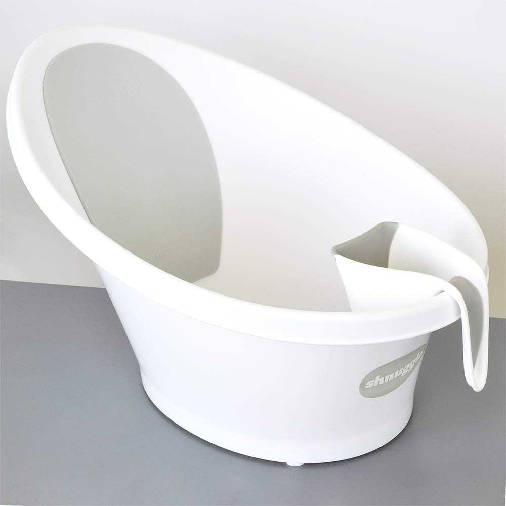 Bath Rinse Jug | Soft Rim Baby & Toddler Shampoo Rinser | Bath Hair Rinsing Cup | Hair Wash Jug with Handle | Essential Bath Accessories | White/Grey