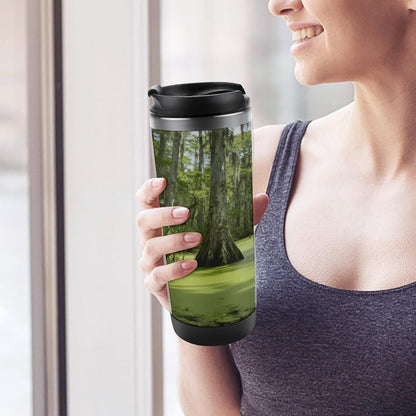 13oz Insulated Travel Coffee Mug Reusable Coffee Cup Water Bottle | Green Swamp Travel Mug with Leak Proof Lid Double Wall Stainless Steel Coffee Tumbler Personalized Gift