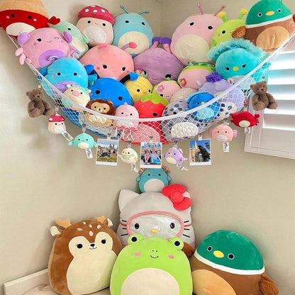 Stuffed Animal Storage Hammock, Corner Hanging Toy Organizer