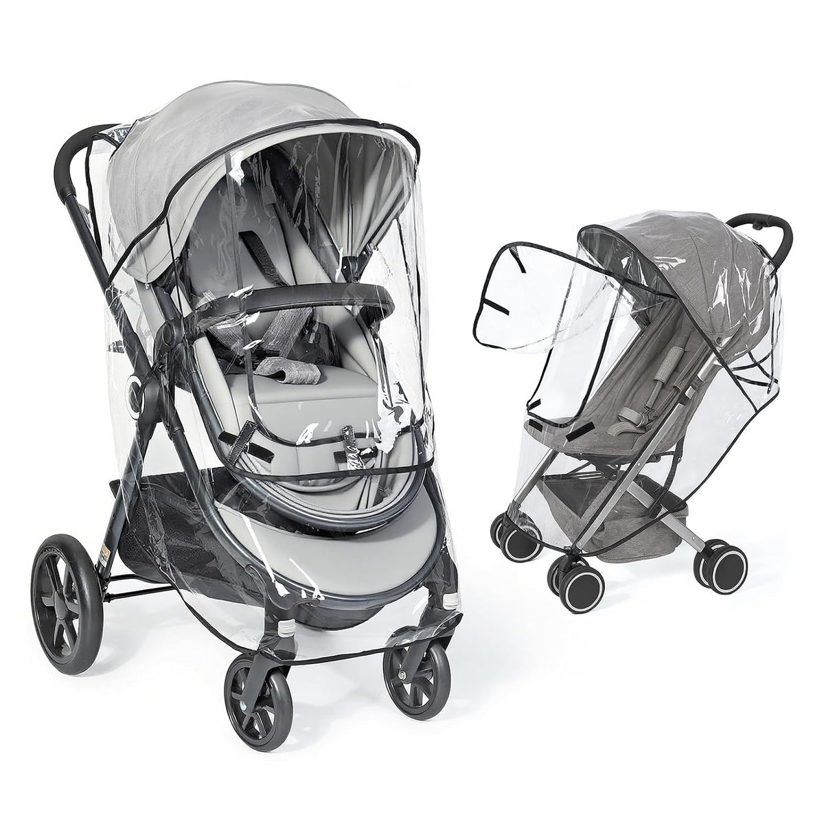 Clear Stroller Rain Cover, Universal Fit, All-Around Protection,Basic Clear