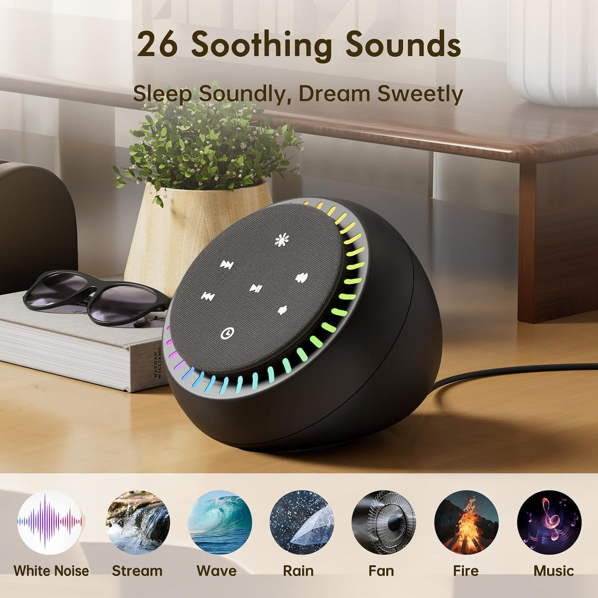 Sound Machine for Sleep, White Noise for Sleeping Adults & Baby