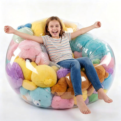 Clear Stuffed Animal Storage Chair for Kids & Adults