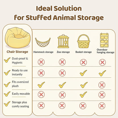 Clear Stuffed Animal Storage Chair for Kids & Adults