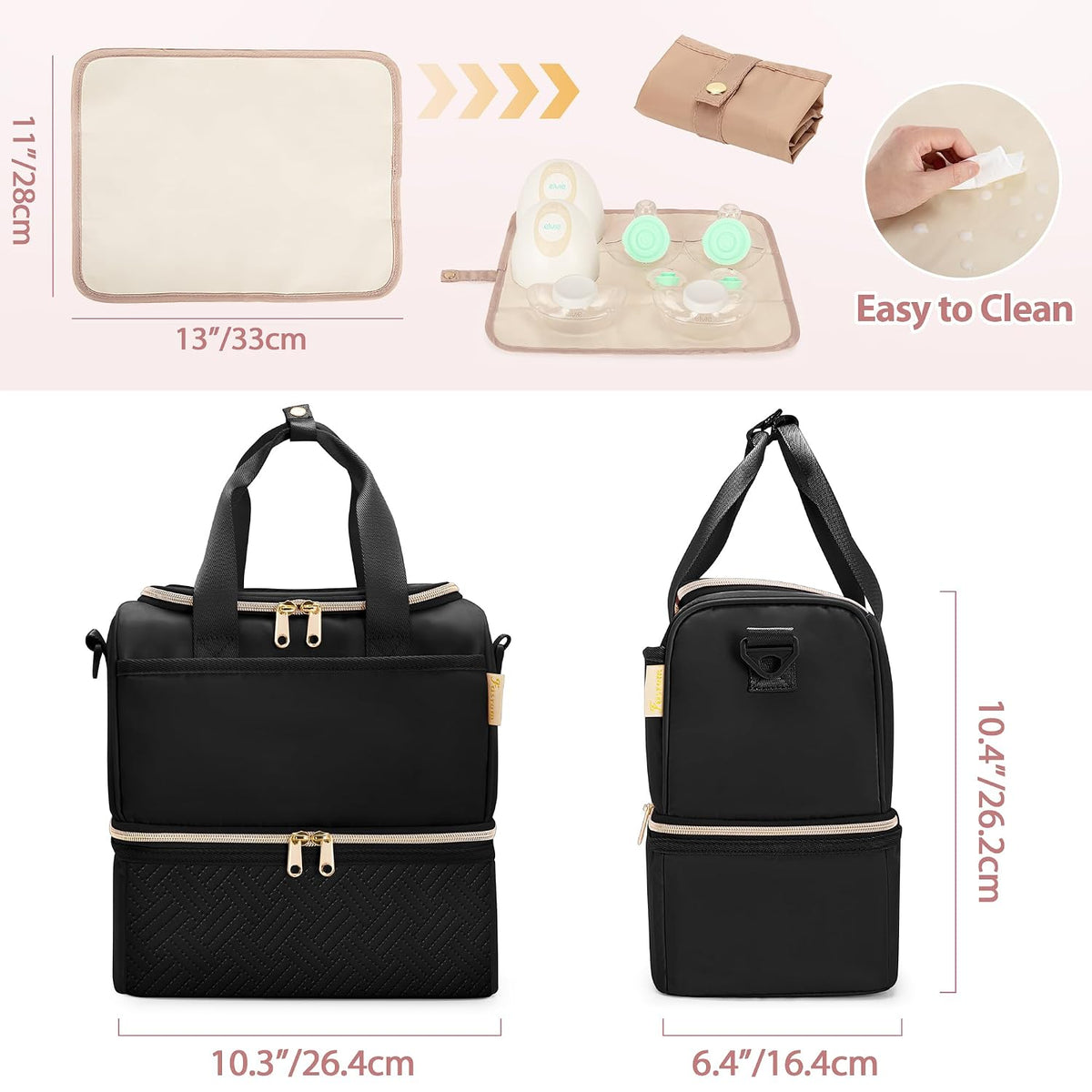 Wearable Breast Pump Bag with Breastmilk Cooler Compartment