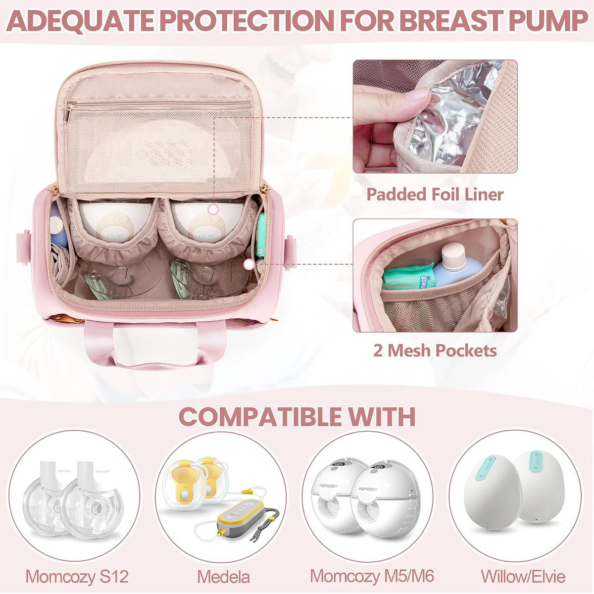 Wearable Breast Pump Bag with Breastmilk Cooler Compartment