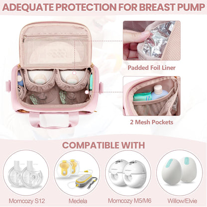 Wearable Breast Pump Bag with Breastmilk Cooler Compartment