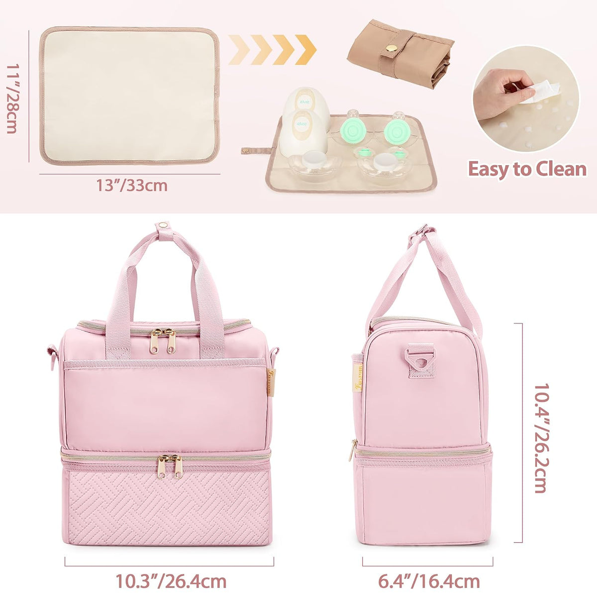 Wearable Breast Pump Bag with Breastmilk Cooler Compartment