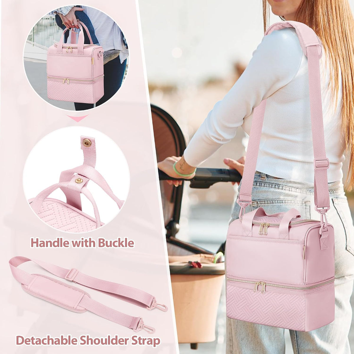 Wearable Breast Pump Bag with Breastmilk Cooler Compartment