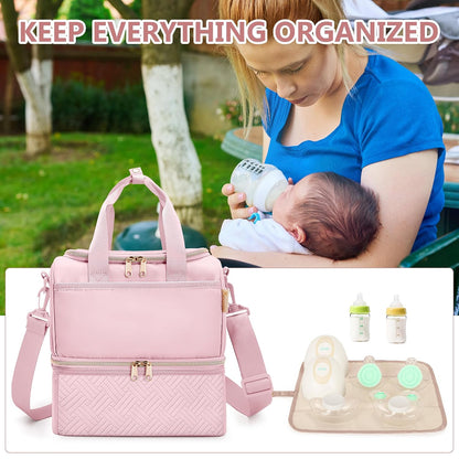 Wearable Breast Pump Bag with Breastmilk Cooler Compartment