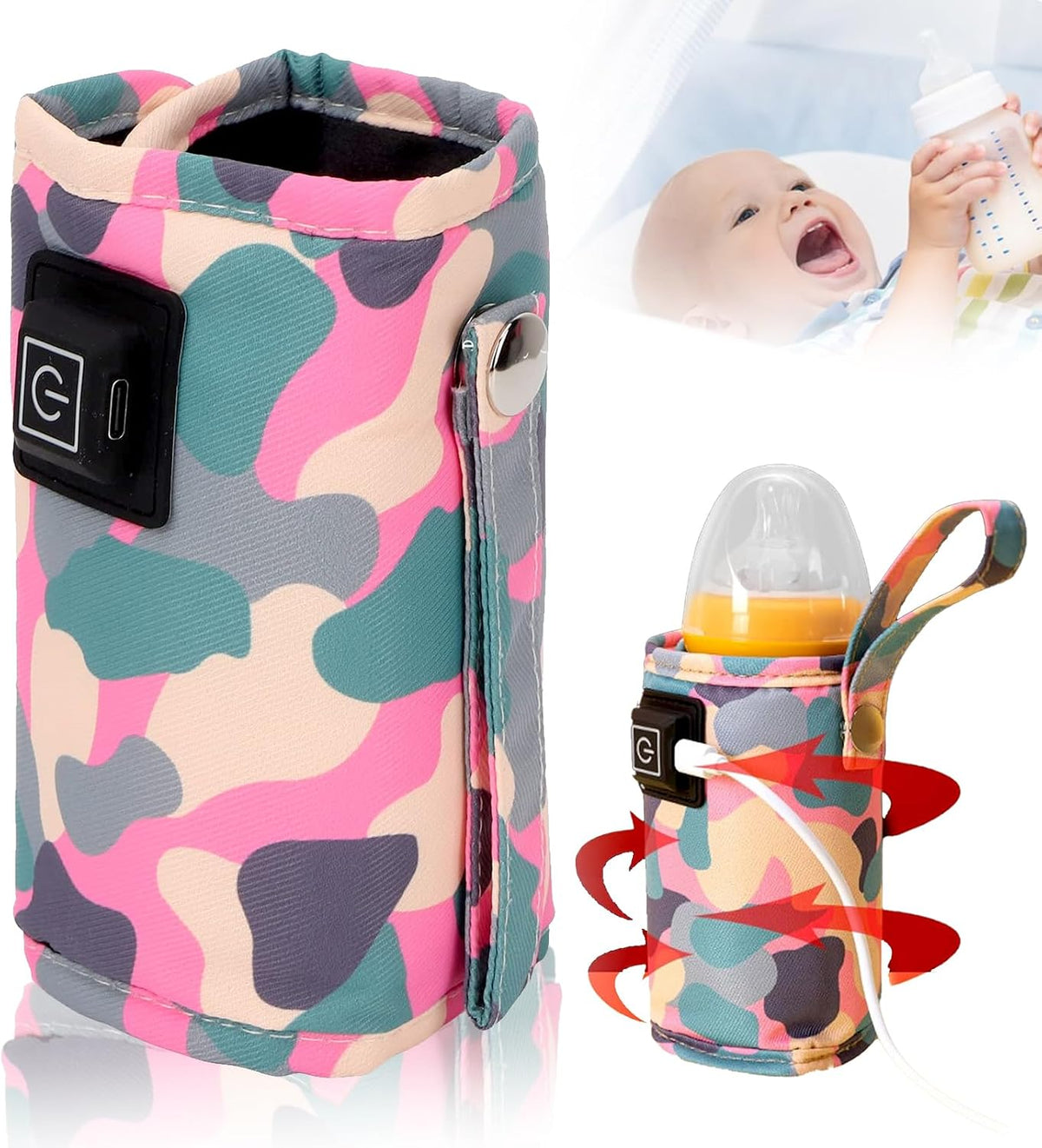 Baby Bottle Warmer Feeding Heater USB Portable Milk Portable Bottle Warmer Travel for car