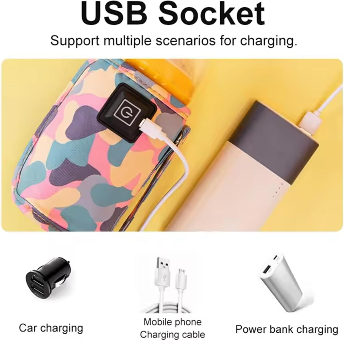 Baby Bottle Warmer Feeding Heater USB Portable Milk Portable Bottle Warmer Travel for car