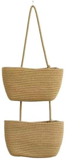 Wall-Hanging Storage Organizer – 3-Tier, Boho Style, Space-Saving, Over the Door Hanging Basket, Decorative Hanging Nursery Baskets for Organizing Living Room, Bathroom and Bedroom