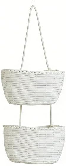 Wall-Hanging Storage Organizer – 3-Tier, Boho Style, Space-Saving, Over the Door Hanging Basket, Decorative Hanging Nursery Baskets for Organizing Living Room, Bathroom and Bedroom