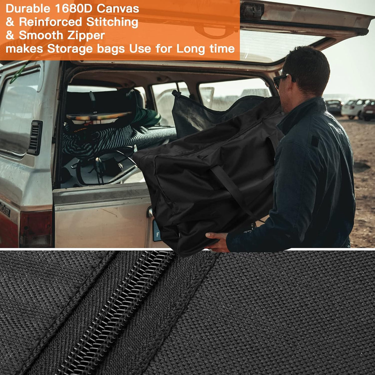 Black Storage Bag for Wagon, 32 Inch Water Resistant Sports Duffel, Protective Cover, Folding Outdoor Travel Equipment Zipper Bag for Strollers, Garden Cart, Camping