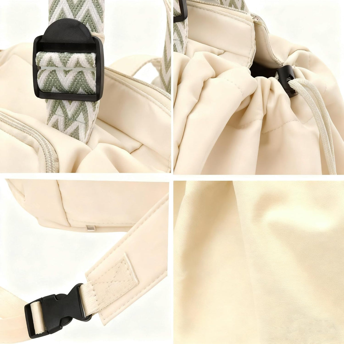 Tote Bag Large Capacity Lightweight Backpack with 15 Pockets Nylon Shoulder Bag for Car Travel Mother Bag