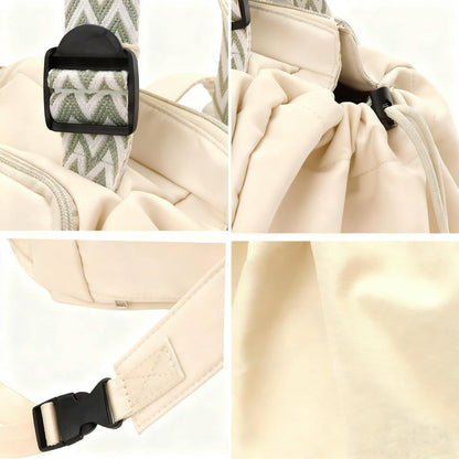 Tote Bag Large Capacity Lightweight Backpack with 15 Pockets Nylon Shoulder Bag for Car Travel Mother Bag
