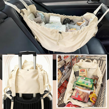 Tote Bag Large Capacity Lightweight Backpack with 15 Pockets Nylon Shoulder Bag for Car Travel Mother Bag