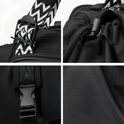 Tote Bag Large Capacity Lightweight Backpack with 15 Pockets Nylon Shoulder Bag for Car Travel Mother Bag