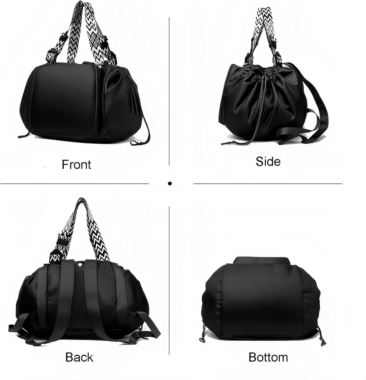Tote Bag Large Capacity Lightweight Backpack with 15 Pockets Nylon Shoulder Bag for Car Travel Mother Bag