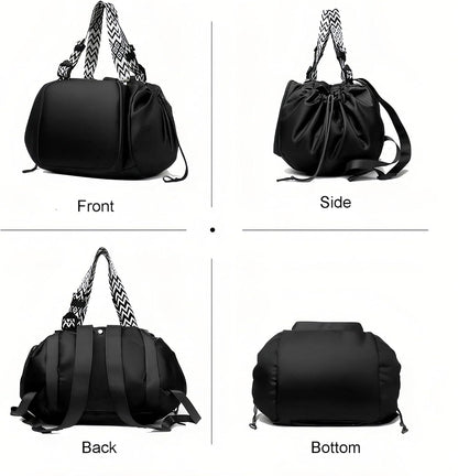 Tote Bag Large Capacity Lightweight Backpack with 15 Pockets Nylon Shoulder Bag for Car Travel Mother Bag