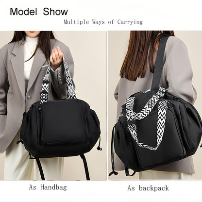 Tote Bag Large Capacity Lightweight Backpack with 15 Pockets Nylon Shoulder Bag for Car Travel Mother Bag