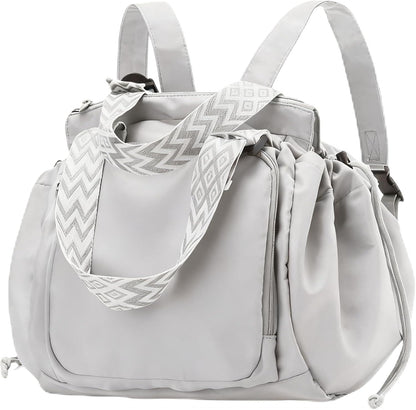 Tote Bag Large Capacity Lightweight Backpack with 15 Pockets Nylon Shoulder Bag for Car Travel Mother Bag