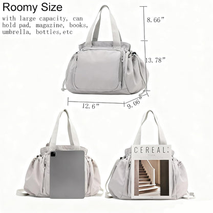 Tote Bag Large Capacity Lightweight Backpack with 15 Pockets Nylon Shoulder Bag for Car Travel Mother Bag