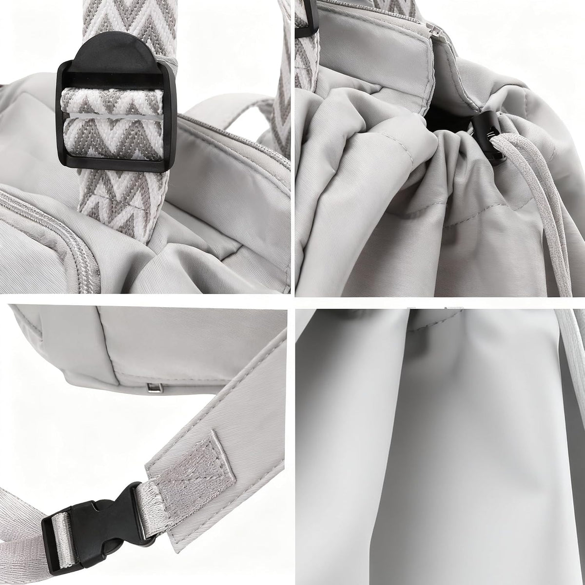 Tote Bag Large Capacity Lightweight Backpack with 15 Pockets Nylon Shoulder Bag for Car Travel Mother Bag