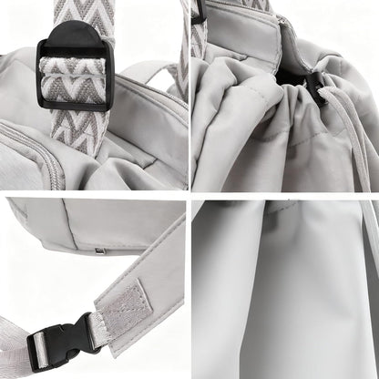Tote Bag Large Capacity Lightweight Backpack with 15 Pockets Nylon Shoulder Bag for Car Travel Mother Bag