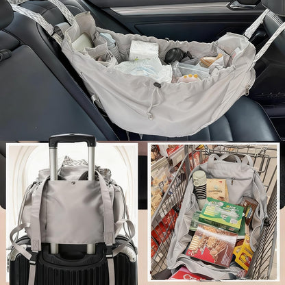 Tote Bag Large Capacity Lightweight Backpack with 15 Pockets Nylon Shoulder Bag for Car Travel Mother Bag