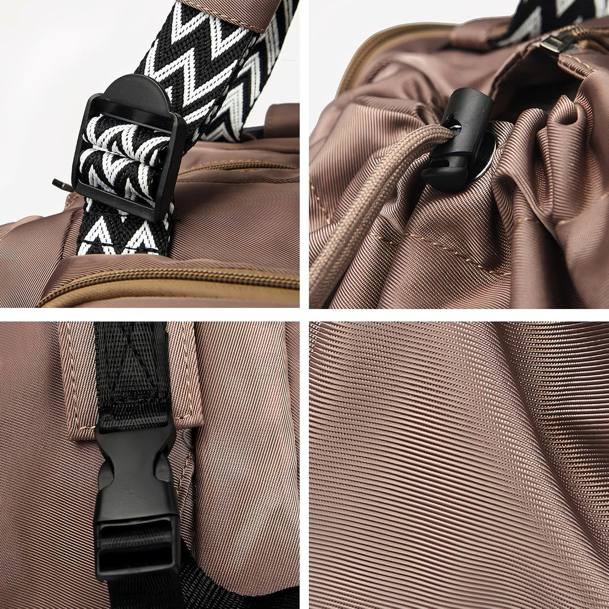 Tote Bag Large Capacity Lightweight Backpack with 15 Pockets Nylon Shoulder Bag for Car Travel Mother Bag