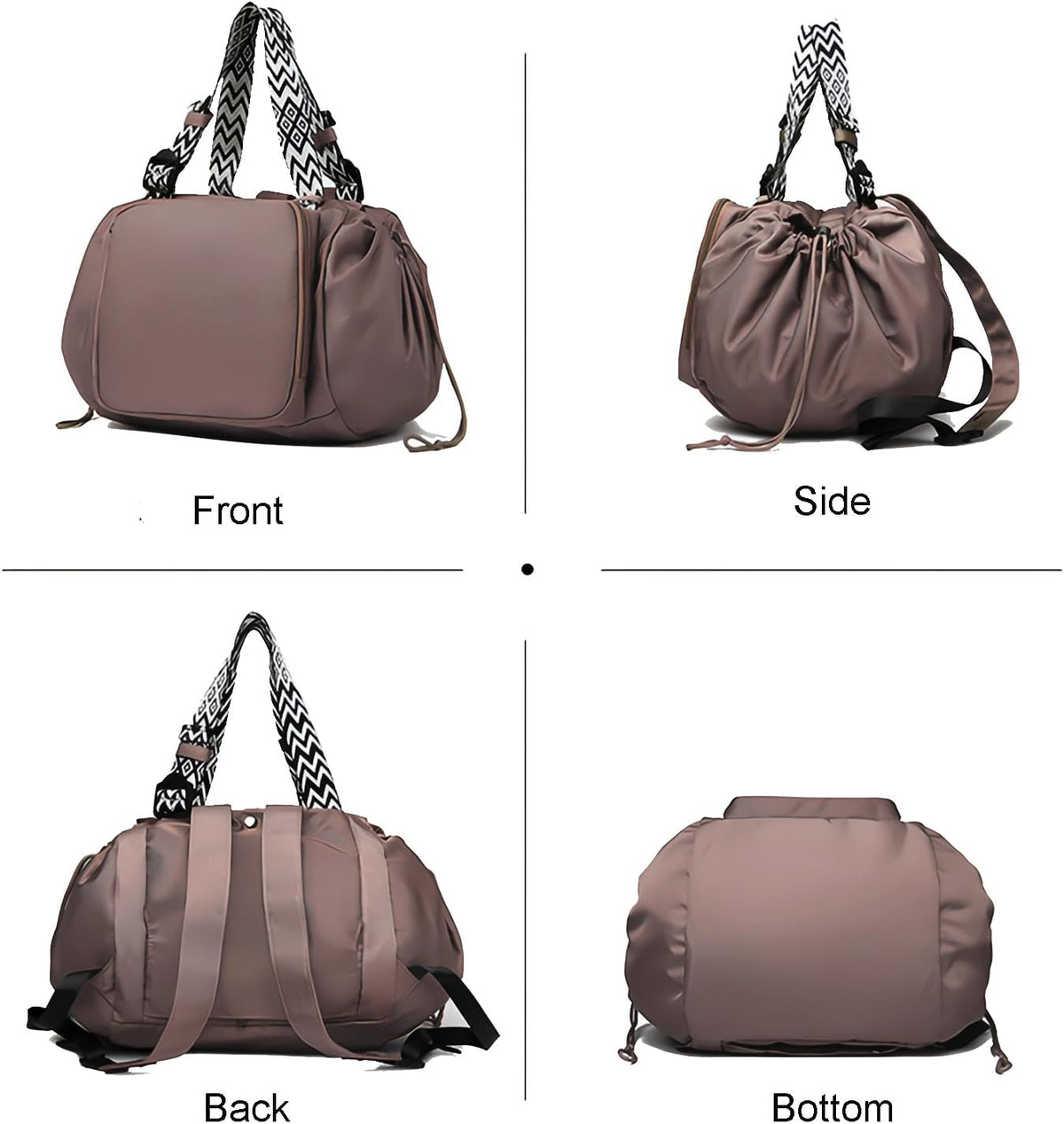 Tote Bag Large Capacity Lightweight Backpack with 15 Pockets Nylon Shoulder Bag for Car Travel Mother Bag