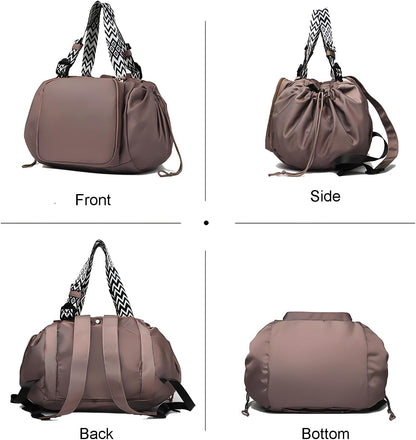 Tote Bag Large Capacity Lightweight Backpack with 15 Pockets Nylon Shoulder Bag for Car Travel Mother Bag