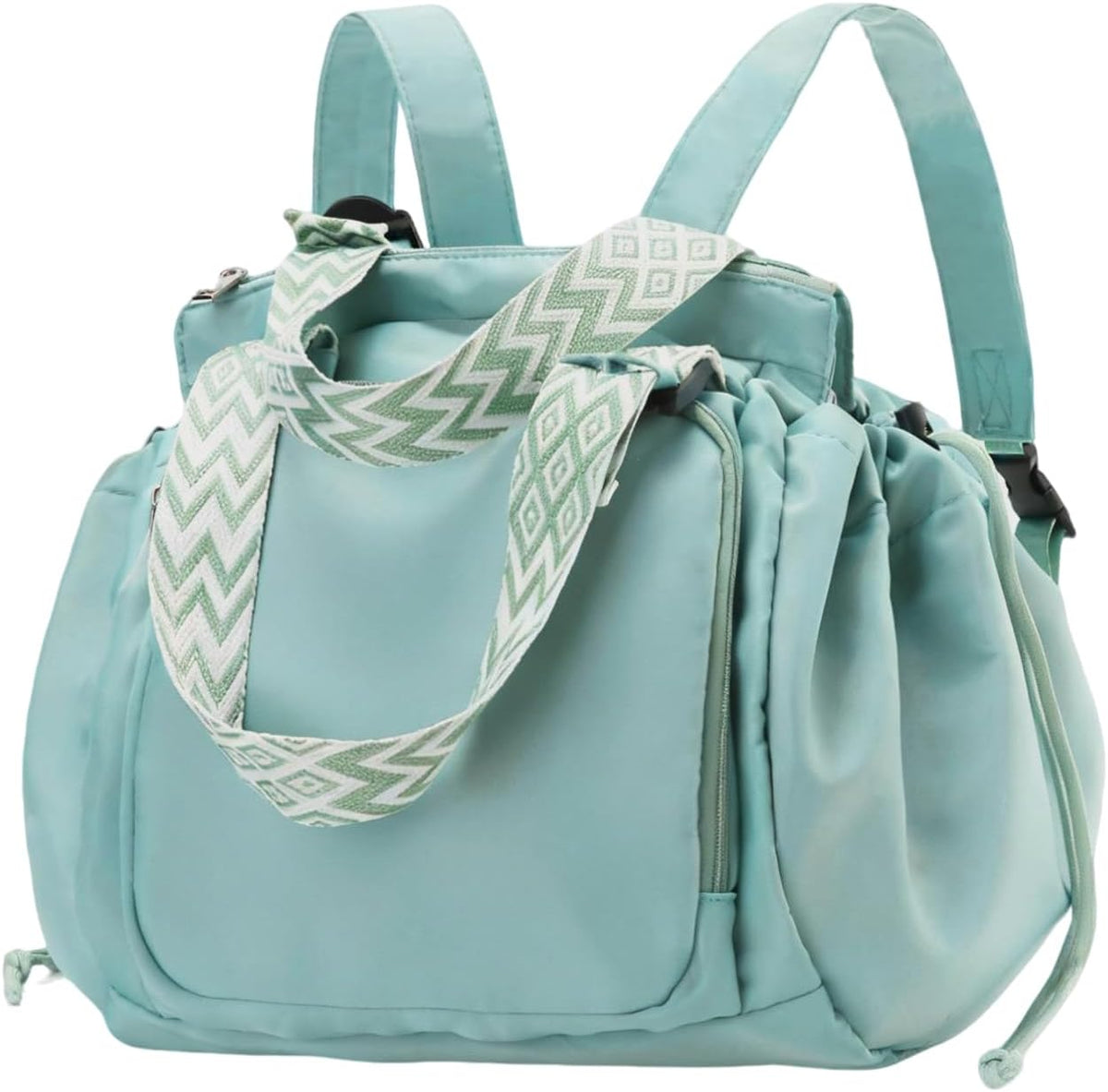 Tote Bag Large Capacity Lightweight Backpack with 15 Pockets Nylon Shoulder Bag for Car Travel Mother Bag