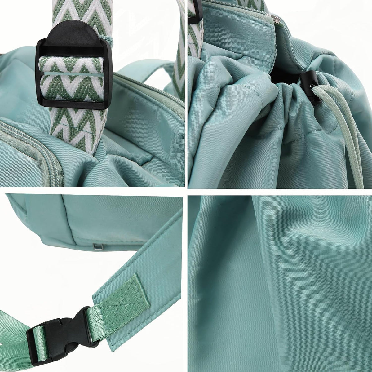 Tote Bag Large Capacity Lightweight Backpack with 15 Pockets Nylon Shoulder Bag for Car Travel Mother Bag