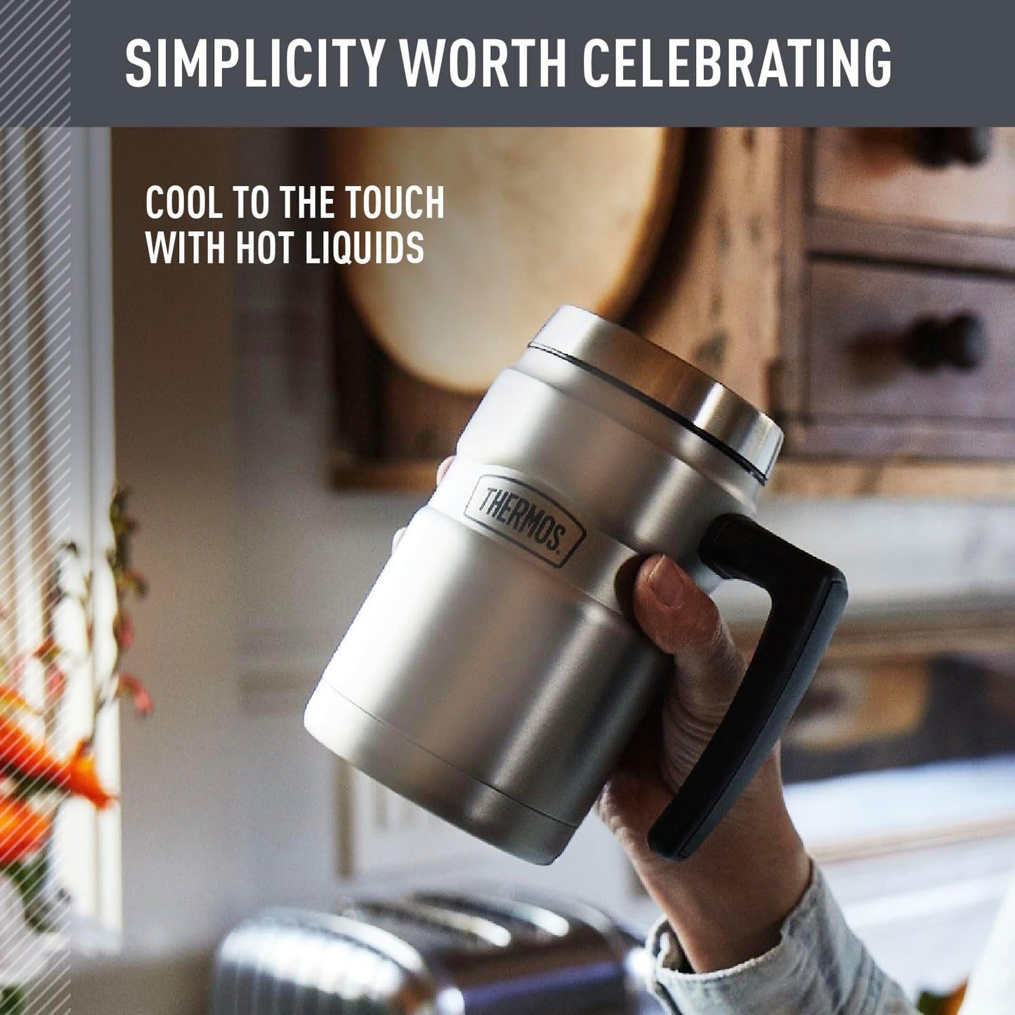 Stainless King 16 Ounce Coffee Desk Mug, Matte Steel