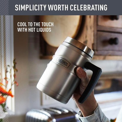 Stainless King 16 Ounce Coffee Desk Mug, Matte Steel