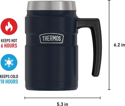 Stainless King 16 Ounce Coffee Desk Mug, Matte Steel