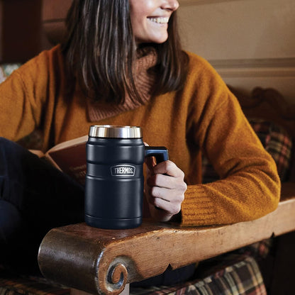 Stainless King 16 Ounce Coffee Desk Mug, Matte Steel