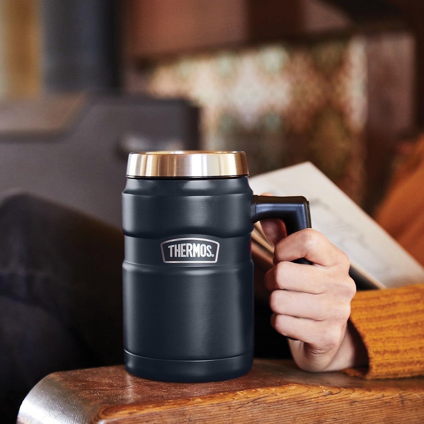 Stainless King 16 Ounce Coffee Desk Mug, Matte Steel
